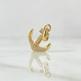 Pendant Anchor 1.65gr / 2.3cm / White Zirconia 18K Yellow Gold