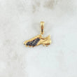 Dije Zapato Guayo 1.6gr / 1.8cm / Circones Negros Oro Amarillo 18K