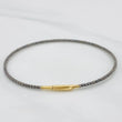 Pulso Aro Diamantado 2.7g / 6 3/4 in / 1.7mm Dos Oros Negro Amarillo 18K