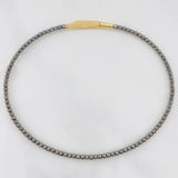 Pulso Aro Diamantado 2.7g / 6 3/4 in / 1.7mm Dos Oros Negro Amarillo 18K
