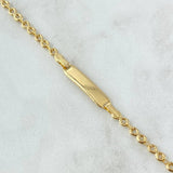 Bracelet Baby Rectangular Octagonal Curved Infinity Plate 2.05gr / 14cm / 3mm Smooth 18K Yellow Gold