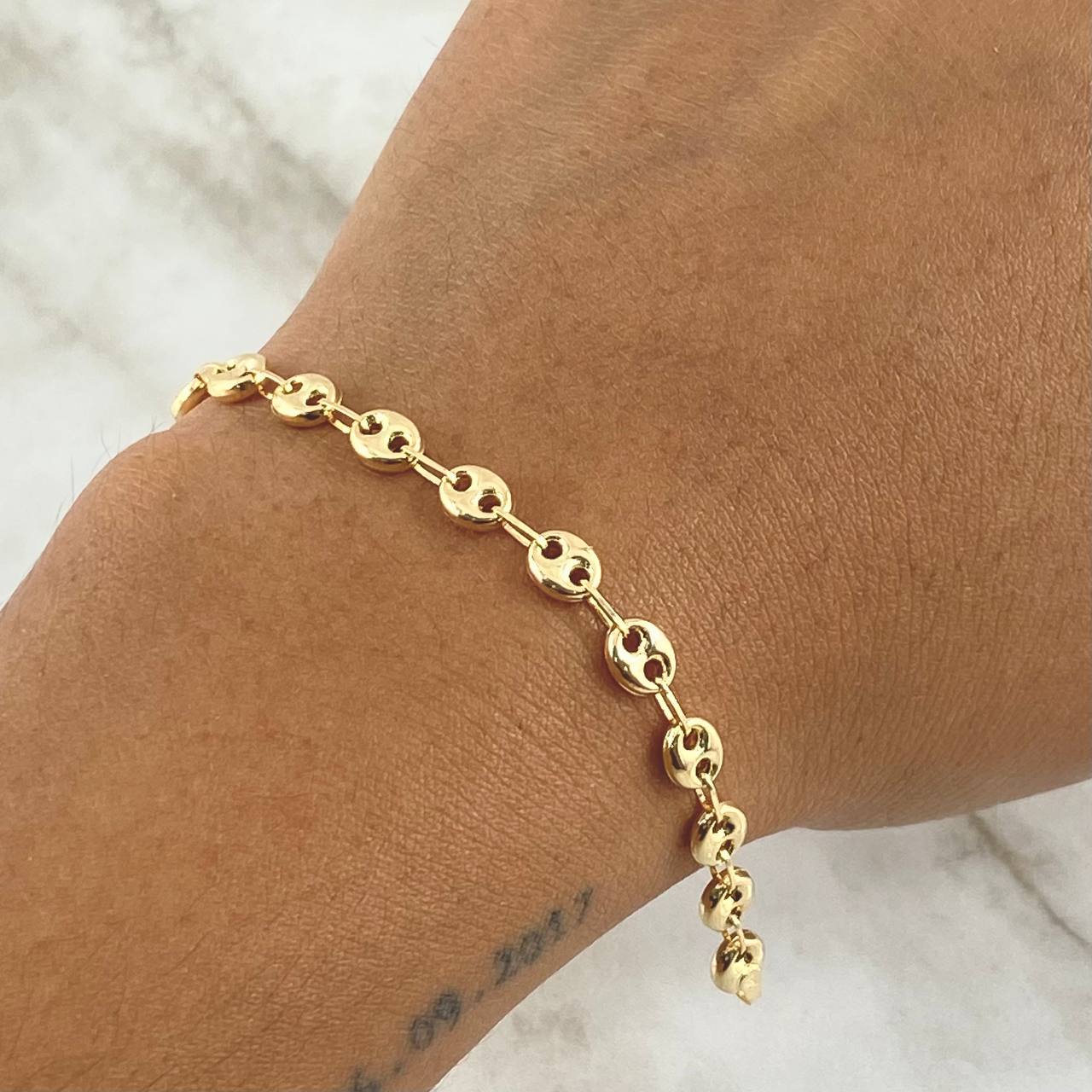 Bracelet GC 3.25gr / 21cm / 4mm Smooth 18K Yellow Gold