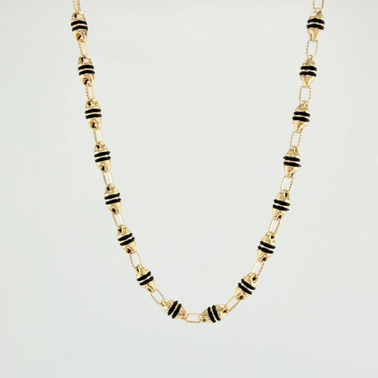 Rustic Barrel Chain 14.2gr / 24 1/2 in / 4.2mm Yellow Gold 18K %