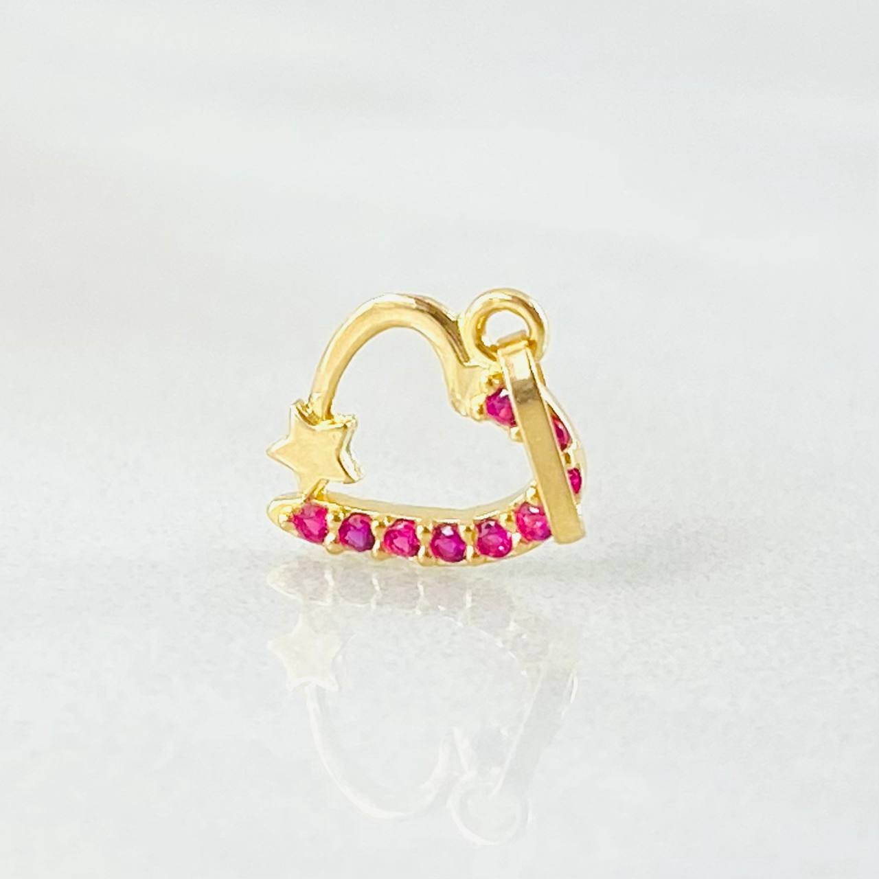 Dije Corazón Estrella 0.3gr / 1/2 in / Oro Amarillo 18K ©