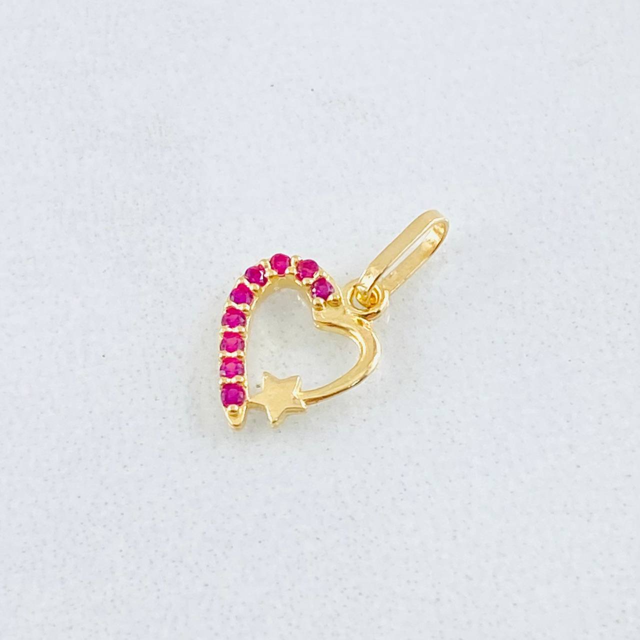 Dije Corazón Estrella 0.35gr / 1/2 in / Oro Amarillo 18K