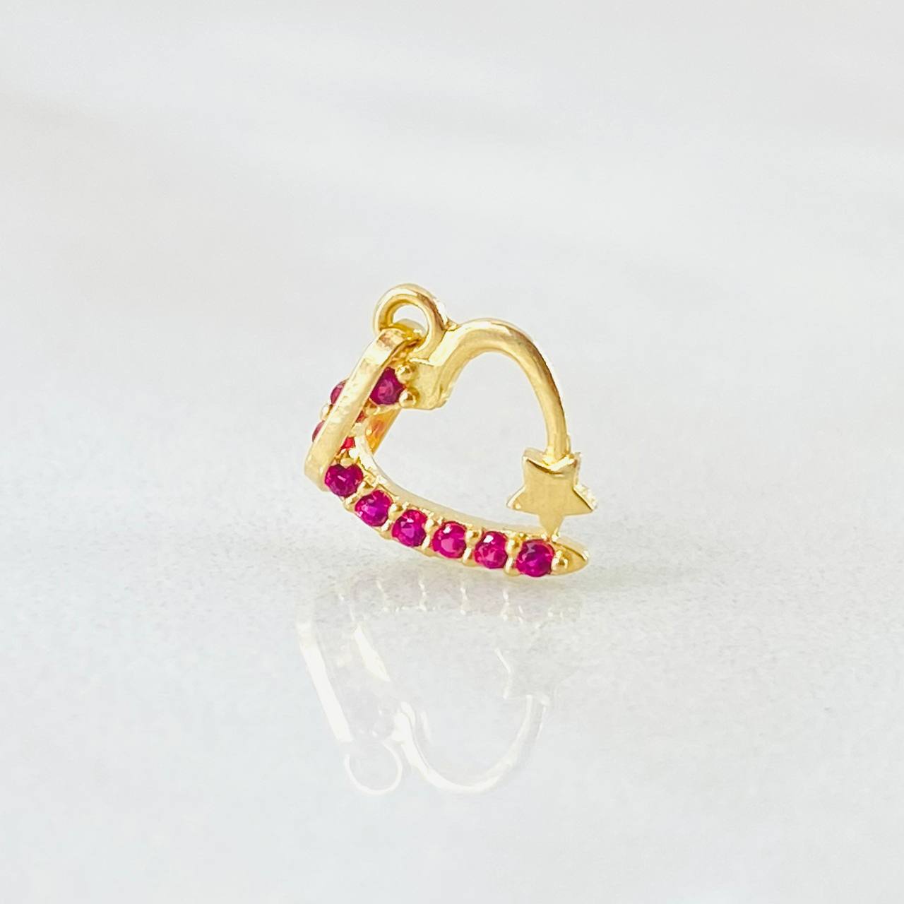 Dije Corazón Estrella 0.35gr / 1/2 in / Oro Amarillo 18K