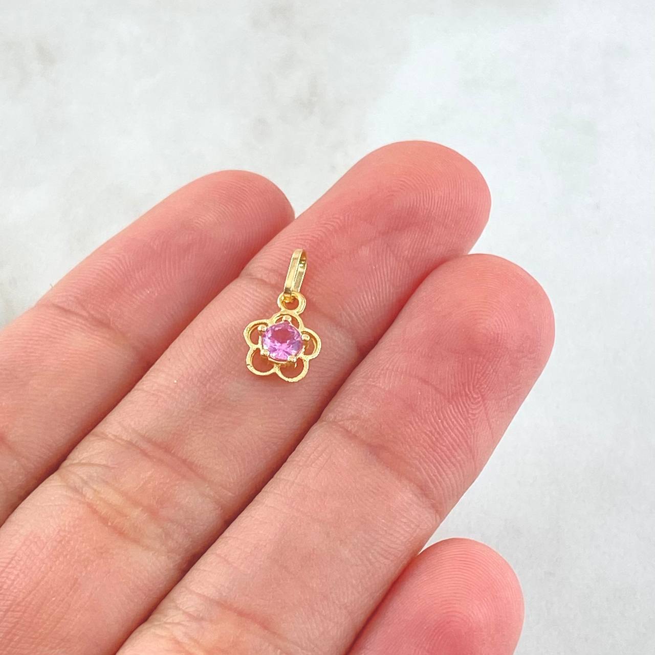 Pendant Flower Silhouette 0.4gr / 1/2 in / 18K Gold