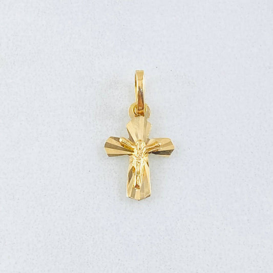 Pendant Cross Christ 0.4gr / 3/4 in / 18K Gold