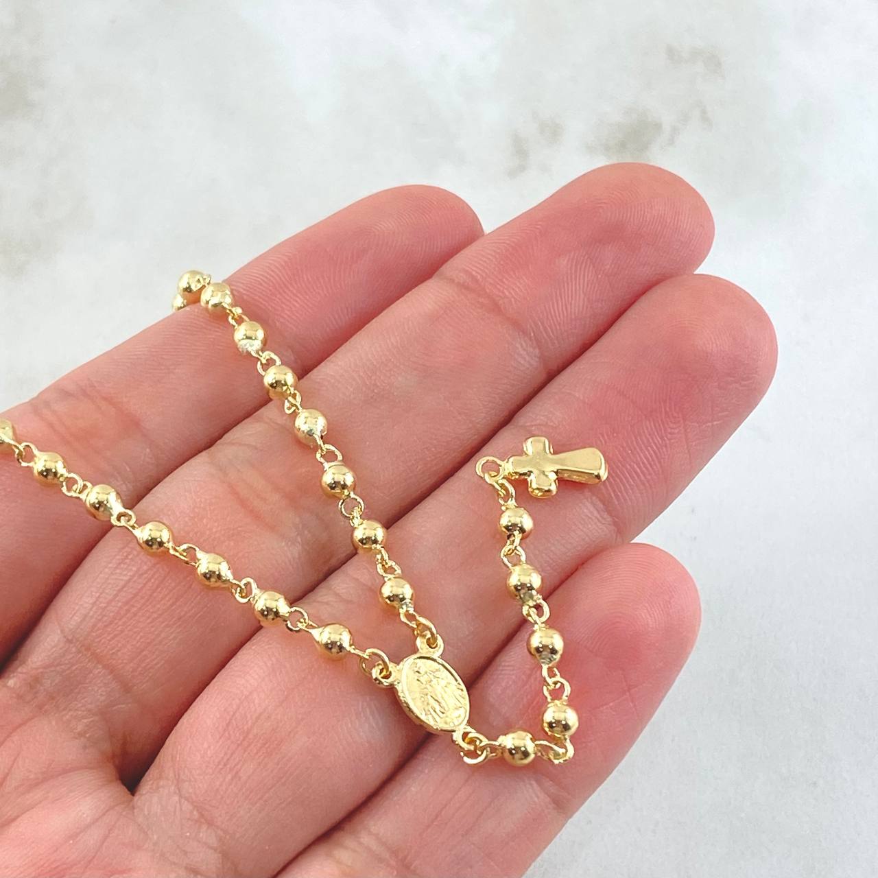 Rosario Virgen Milagrosa 8.4gr / 17 3/4 in / Oro Amarillo 18K ©
