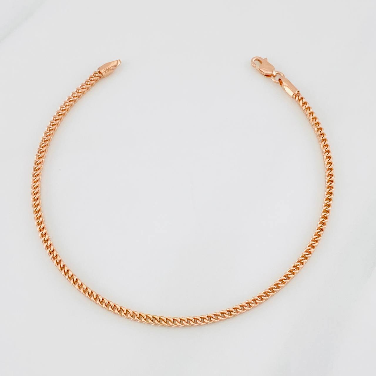 Pulso Franco 3.45g / 7 3/4 in / 2.03mm Oro Rosa 18K