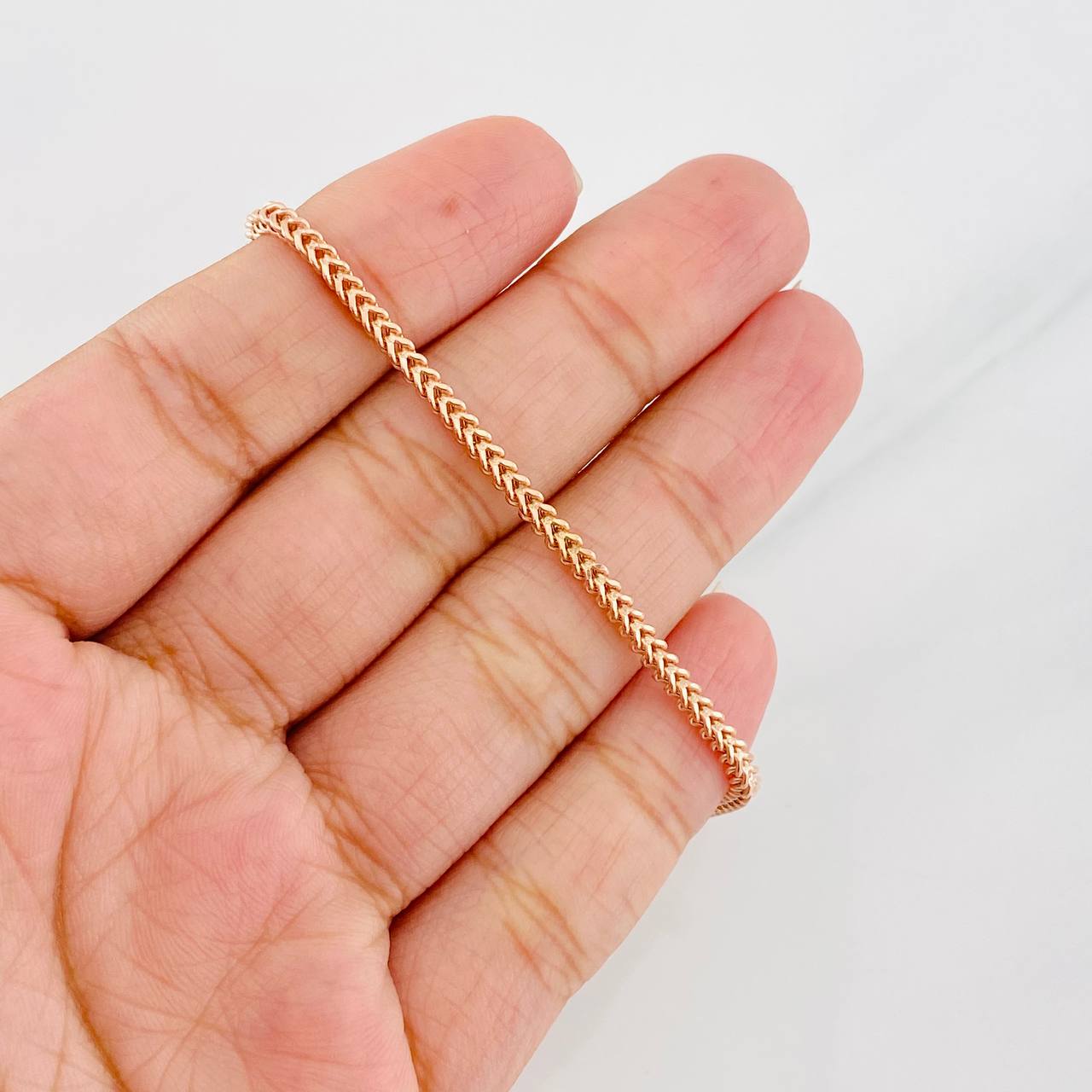 Pulso Franco 3.5g / 7 3/4 in / 2.18mm Oro Rosa 18K