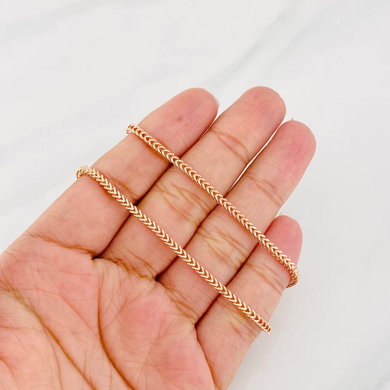 Cadena Franco 9g / 24 in / 2.17mm Oro Rosa 18K