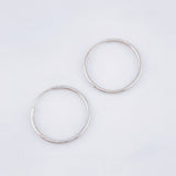 Candongas Aro Liso 0.7gr / 3/4 in / Oro Blanco 18K ©