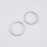 Candongas Aro Liso 0.6gr / 1/2 in / Oro Blanco 18K