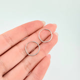 Candongas Aro Liso 0.6gr / 1/2 in / Oro Blanco 18K *