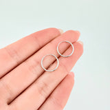 Candongas Aro Liso 0.55gr / 1/2 in / Oro Blanco 18K