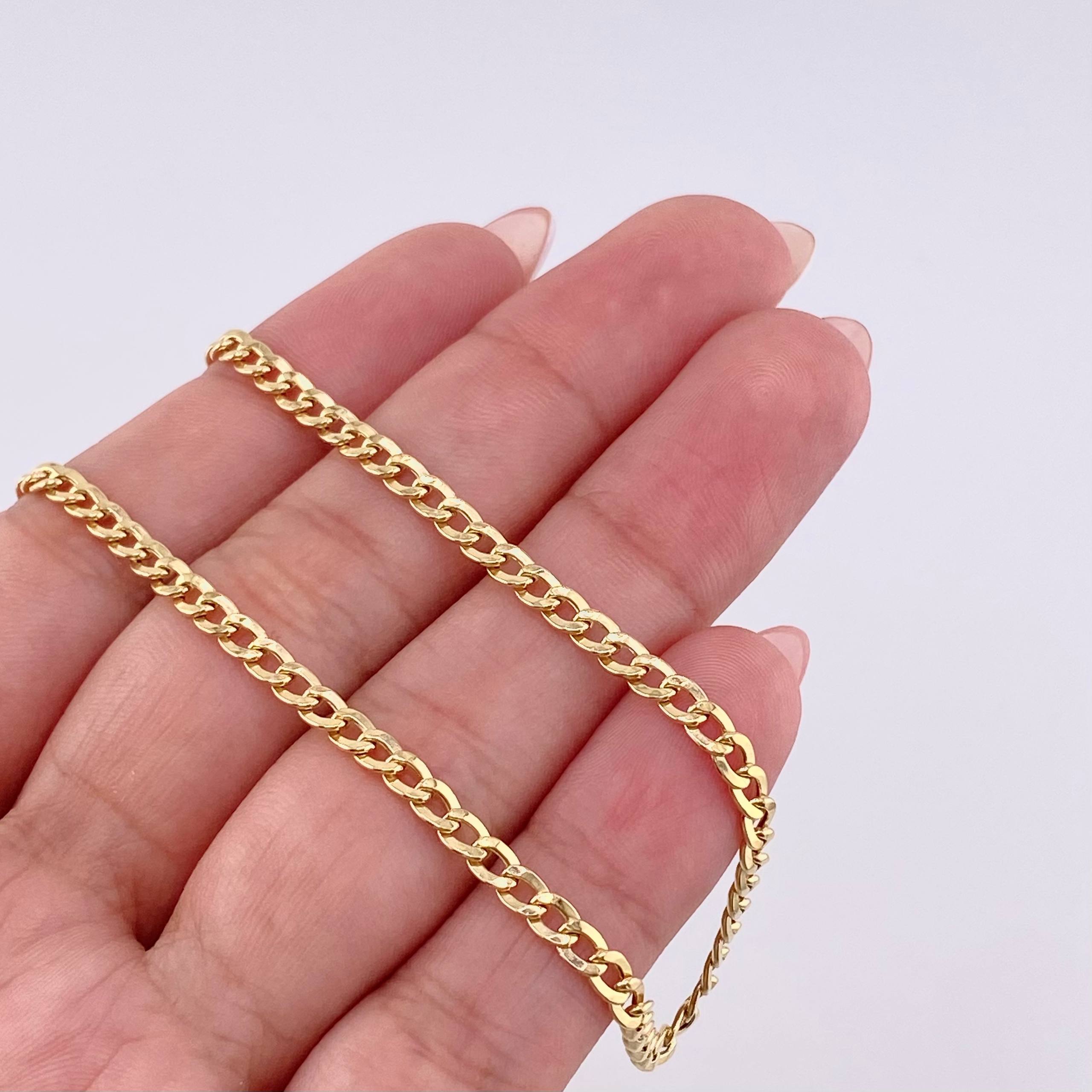 Cadena Cubana 2,35gr / 2.4mm Oro Amarillo +1 18K ©