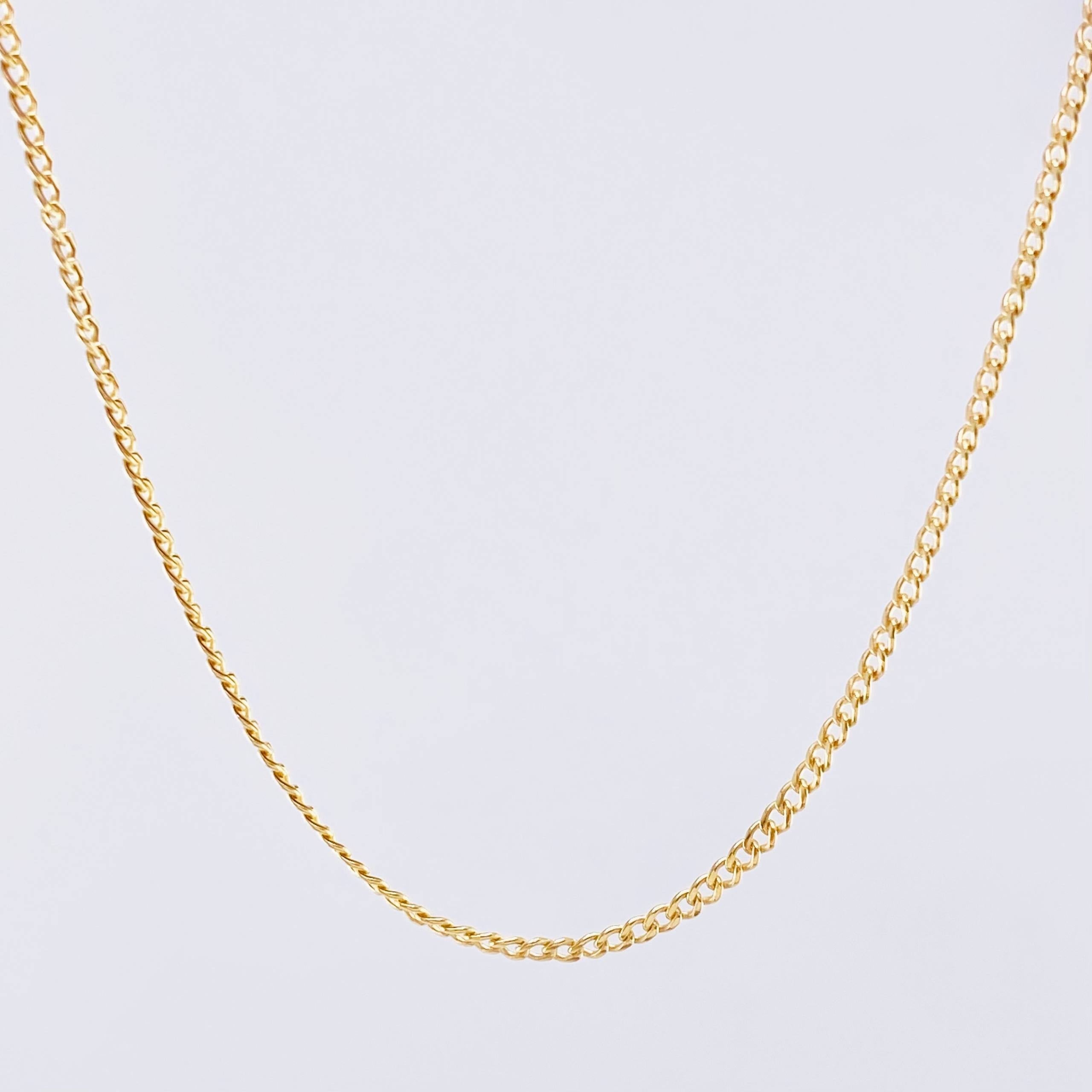 Cadena Cubana 1.5g / 40cm / 2mm Oro Amarillo 18K