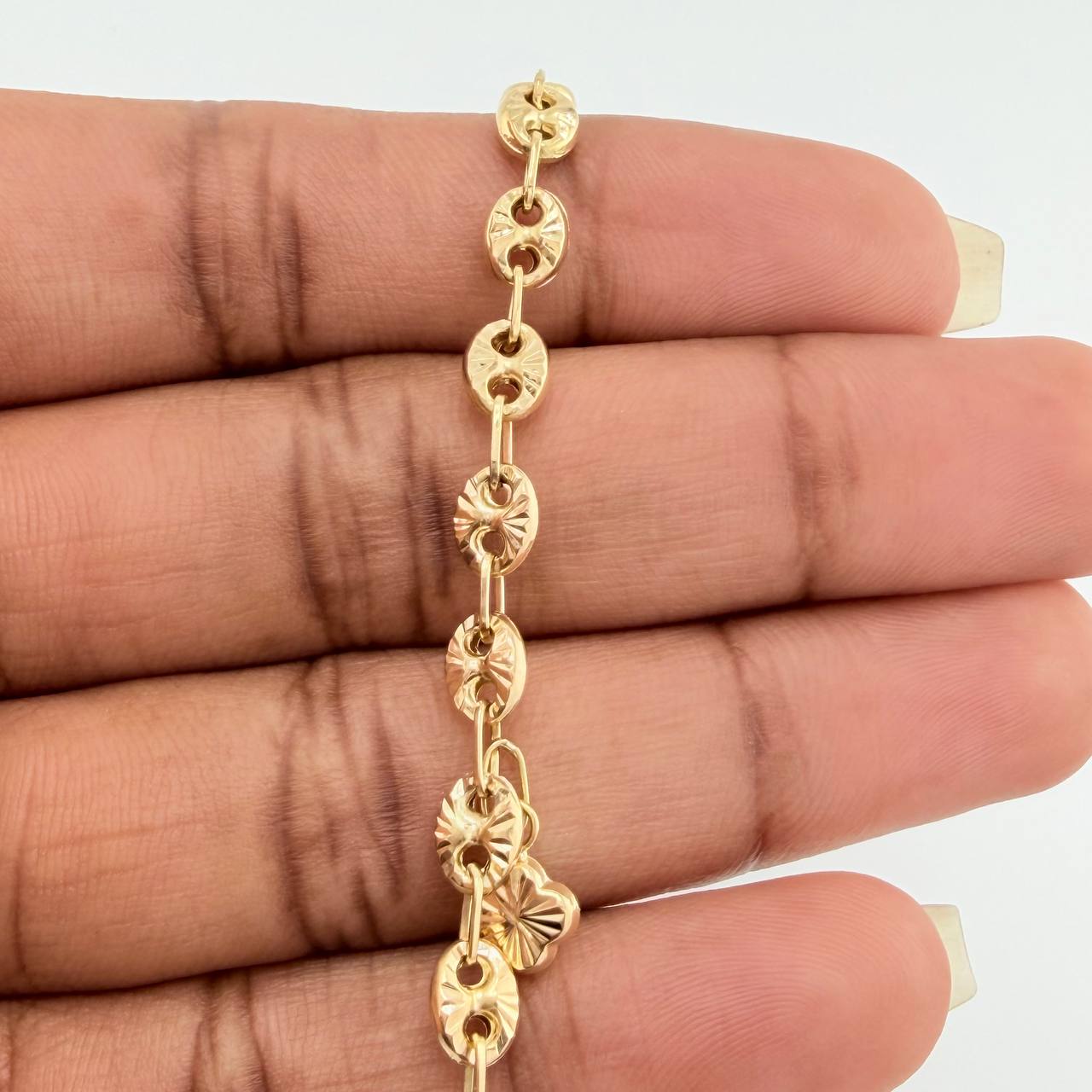 Tobillera GC 6.55gr / 10 in / 4.77mm Oro Amarillo 18K $