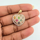 Dije Corazon Tupido 5.05gr / 1 in / Dos Oros Amarillo Blanco 18K $