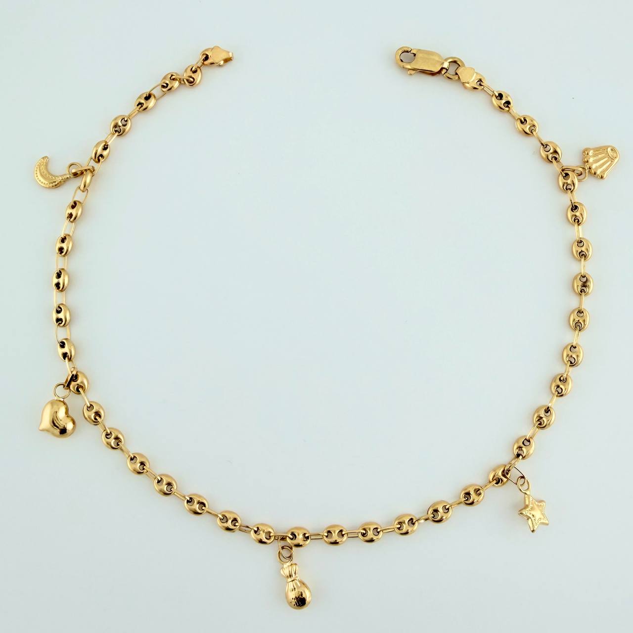 Tobillera GC 4.25gr / 10 in / 3.2mm Oro Amarillo 18K $