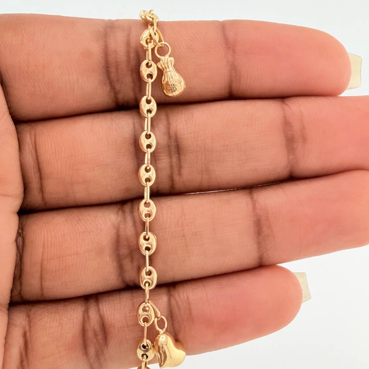 Tobillera GC 4.25gr / 10 in / 3.2mm Oro Amarillo 18K $