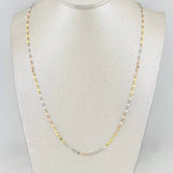 Mirror Flower Chain 1.05g / 17 in / 1.92mm Three Colors 18K