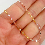 Mirror Flower Chain 1g / 18 in / 2mm Three Golds 18K