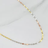 Mirror Flower Chain 1.05g / 17 in / 1.92mm Three Colors 18K