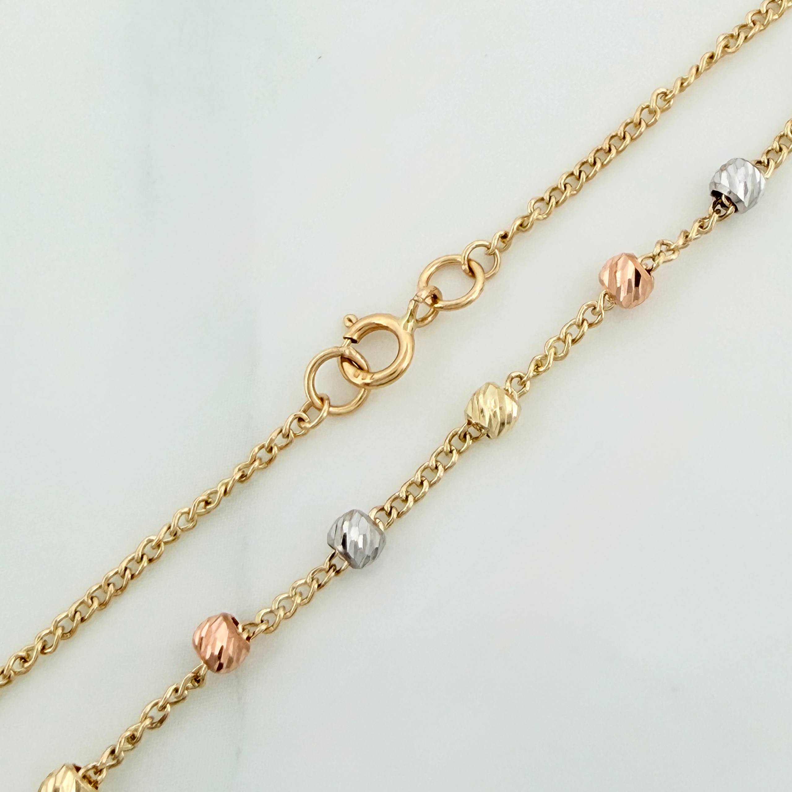 Miraculous Virgin Rosary Chain 3.85g / 17 1/4 in / 2.6mm Three Golds 18K