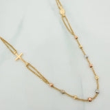 Miraculous Virgin Rosary Chain 3.85g / 17 1/4 in / 2.6mm Three Golds 18K