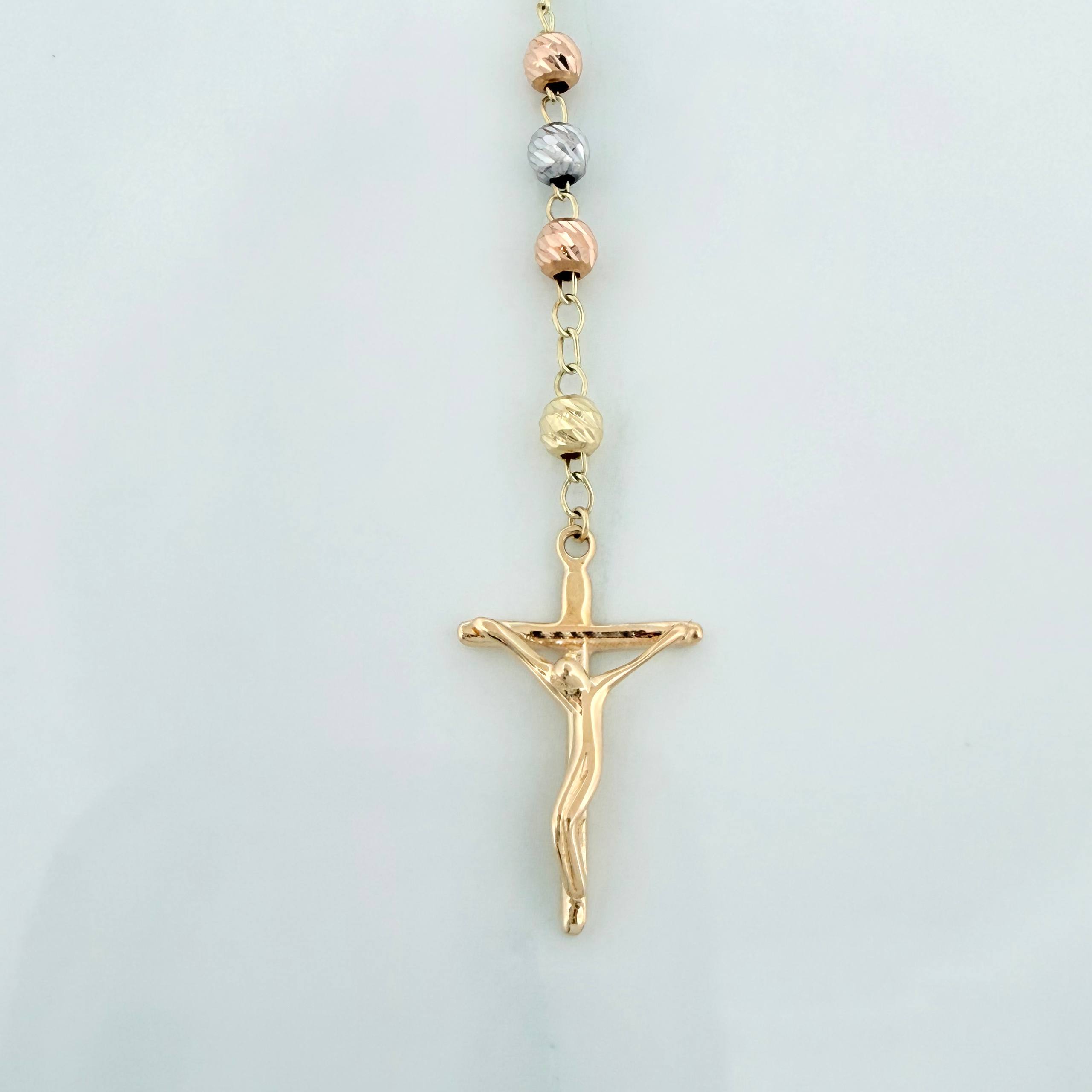 Rosario Virgen milagrosa 10.65g / 23 1/4 in / 4mm Tres Oros 18K