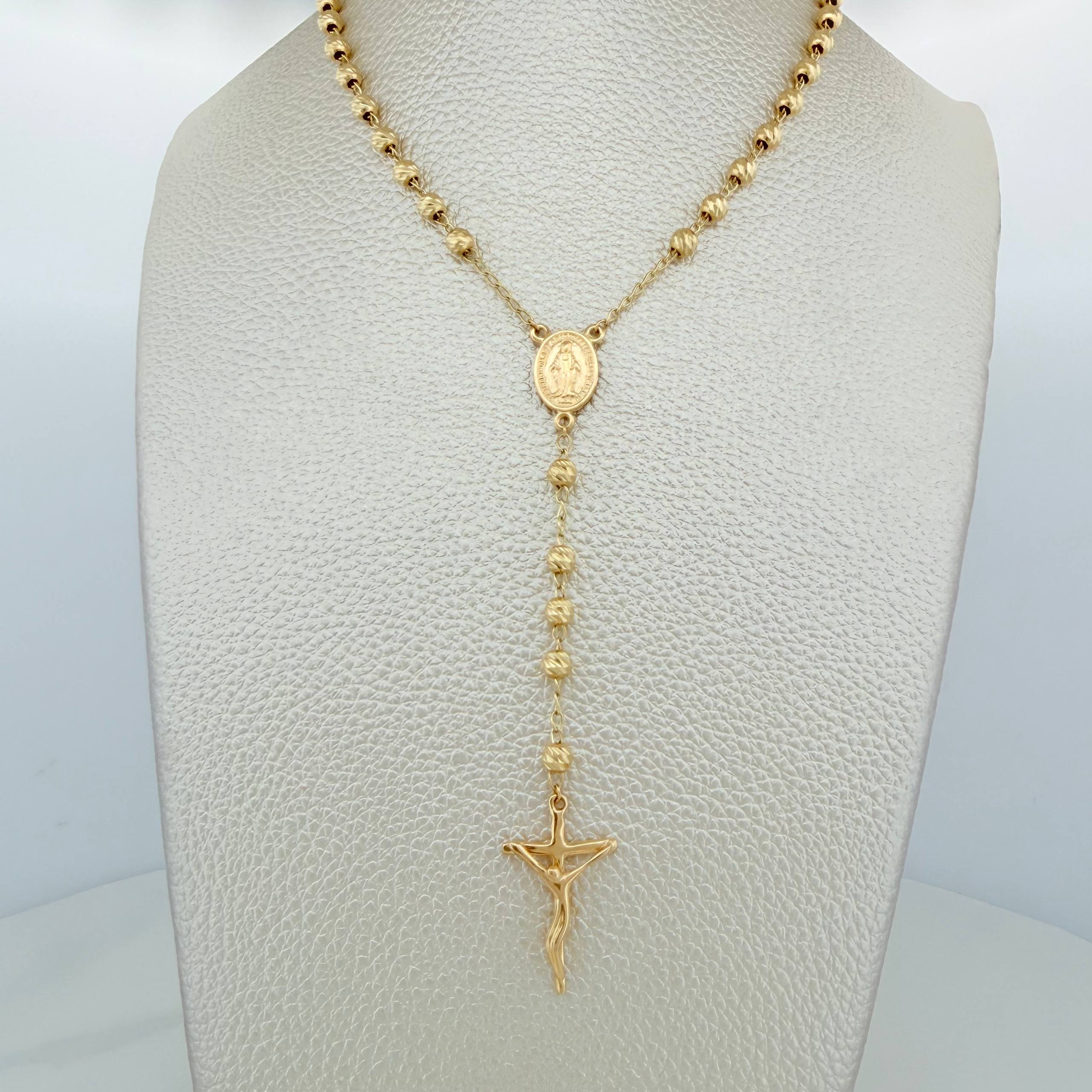 Rosario Virgen de la milagrosa 11.55g / 23 1/2 in / 4mm Oro Amarillo 18K