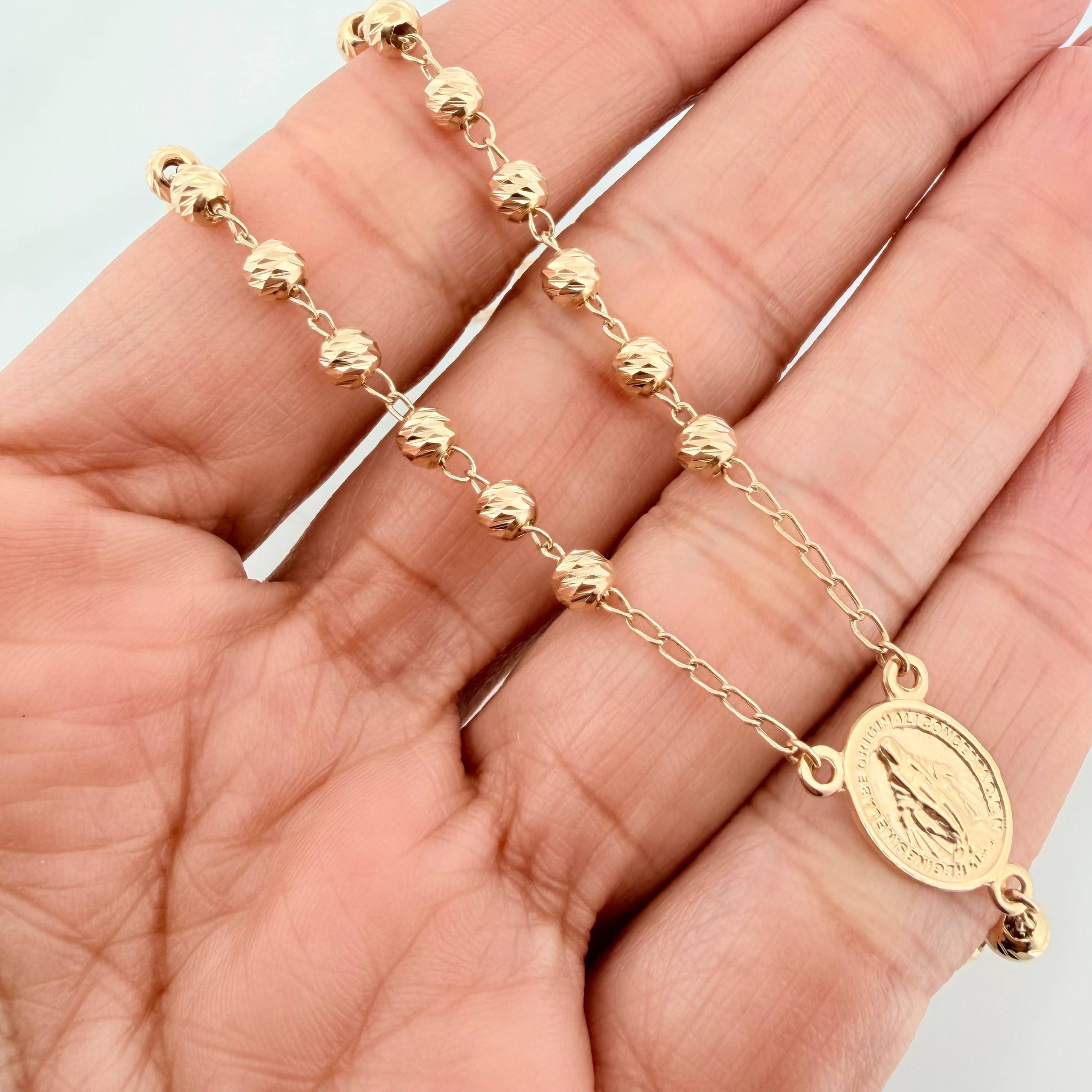 Rosario Virgen de la milagrosa 11.55g / 23 1/2 in / 4mm Oro Amarillo 18K