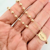 Rosario Virgen de la milagrosa 11.55g / 23 1/2 in / 4mm Oro Amarillo 18K