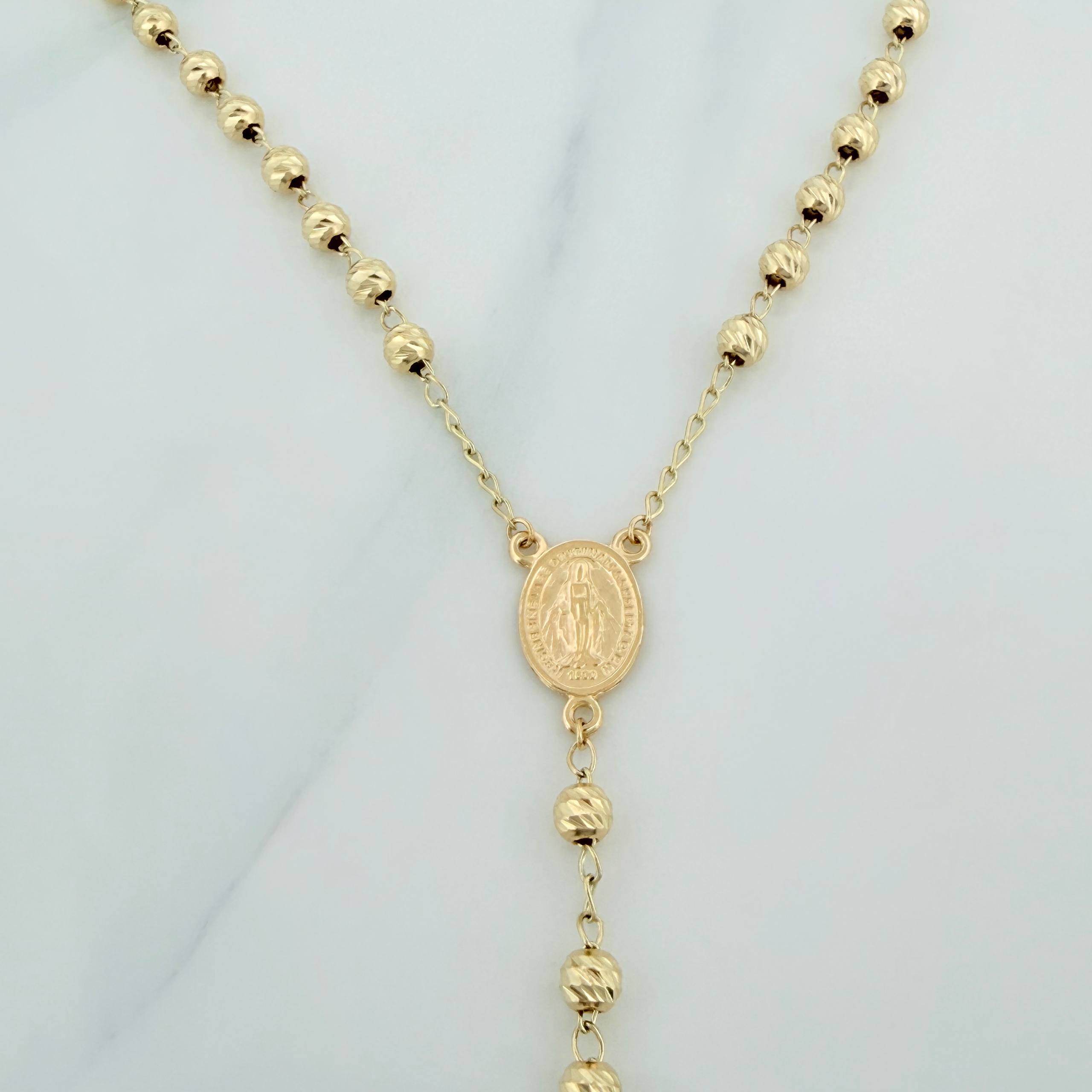 Rosario Virgen de la milagrosa 11.55g / 23 1/2 in / 4mm Oro Amarillo 18K