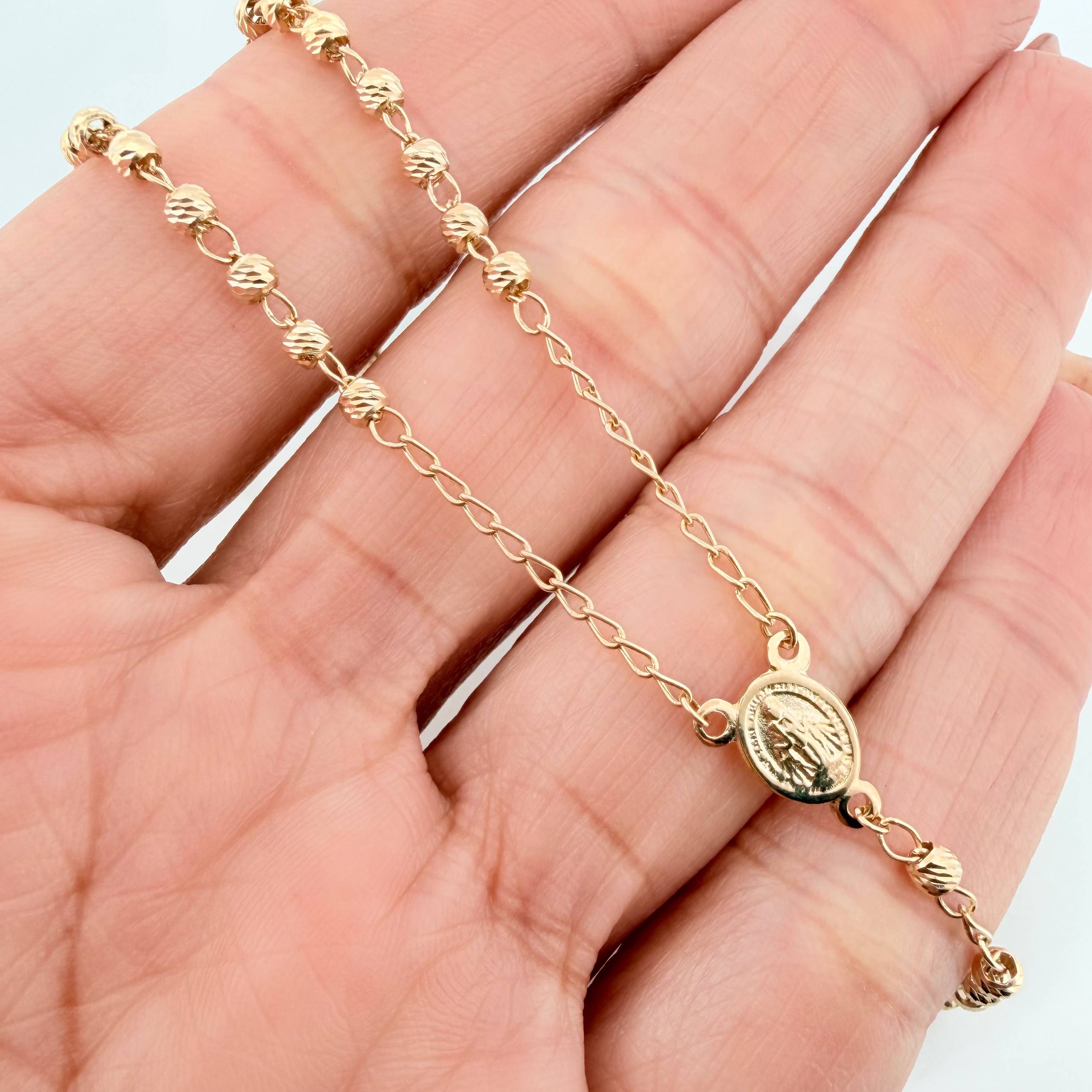 Rosario Virgen de la milagrosa 6.1g / 21 in / 3mm Oro Amarillo 18K