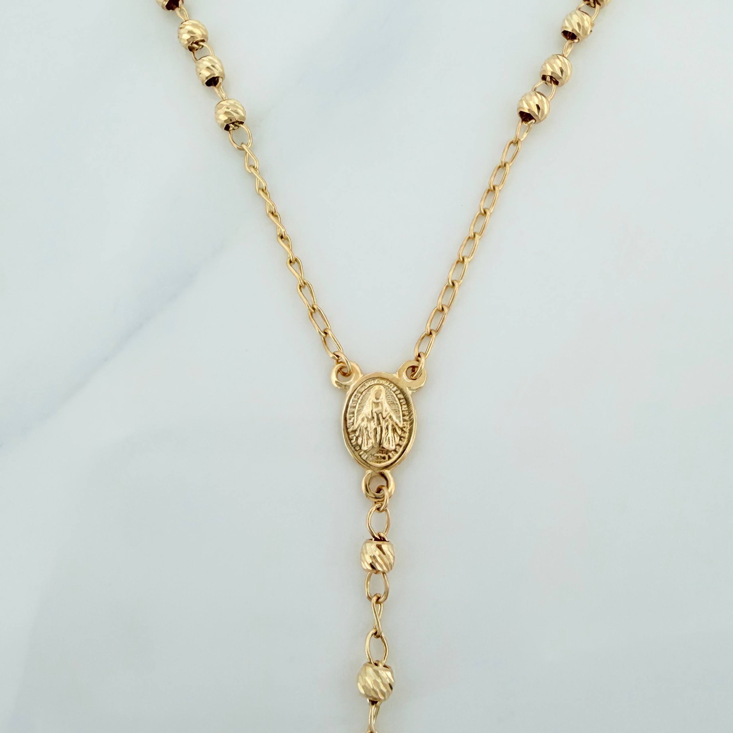 Rosario Virgen de la milagrosa 6.1g / 21 in / 3mm Oro Amarillo 18K