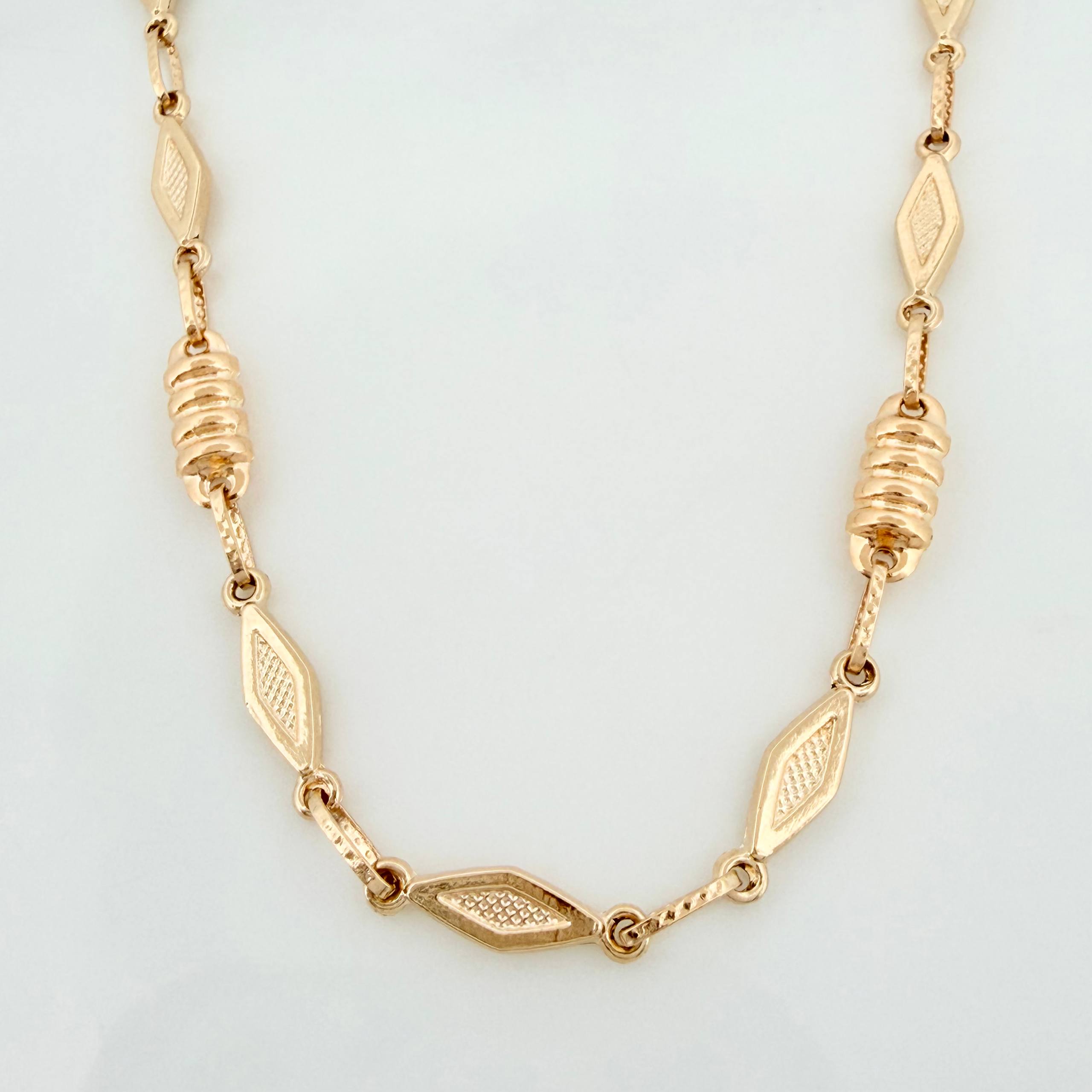 Cadena Rustica rombos 10.25g / 23 3/4 in / 4mm Oro Amarillo 18K