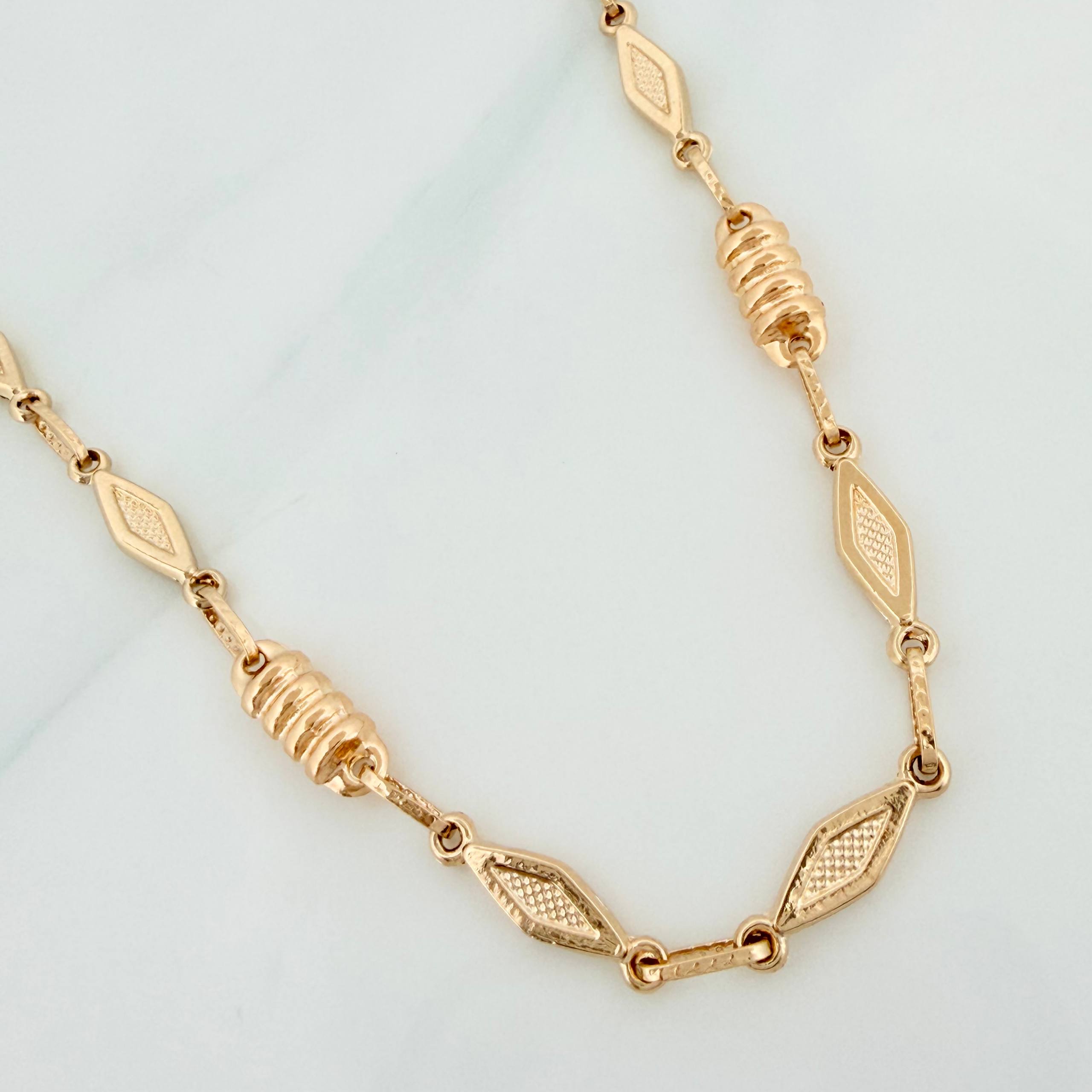 Cadena Rustica rombos 10.25g / 23 3/4 in / 4mm Oro Amarillo 18K