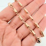 Cadena Rustica rombo abultado 11.95g / 24 1/4 in / 4.5mm Oro Amarillo 18K