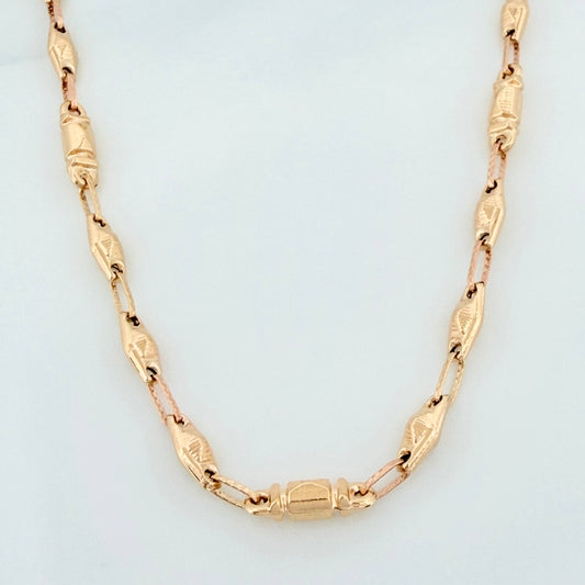 Cadena Rustica rombo abultado 11.95g / 24 in / 4.5mm Oro Amarillo 18K