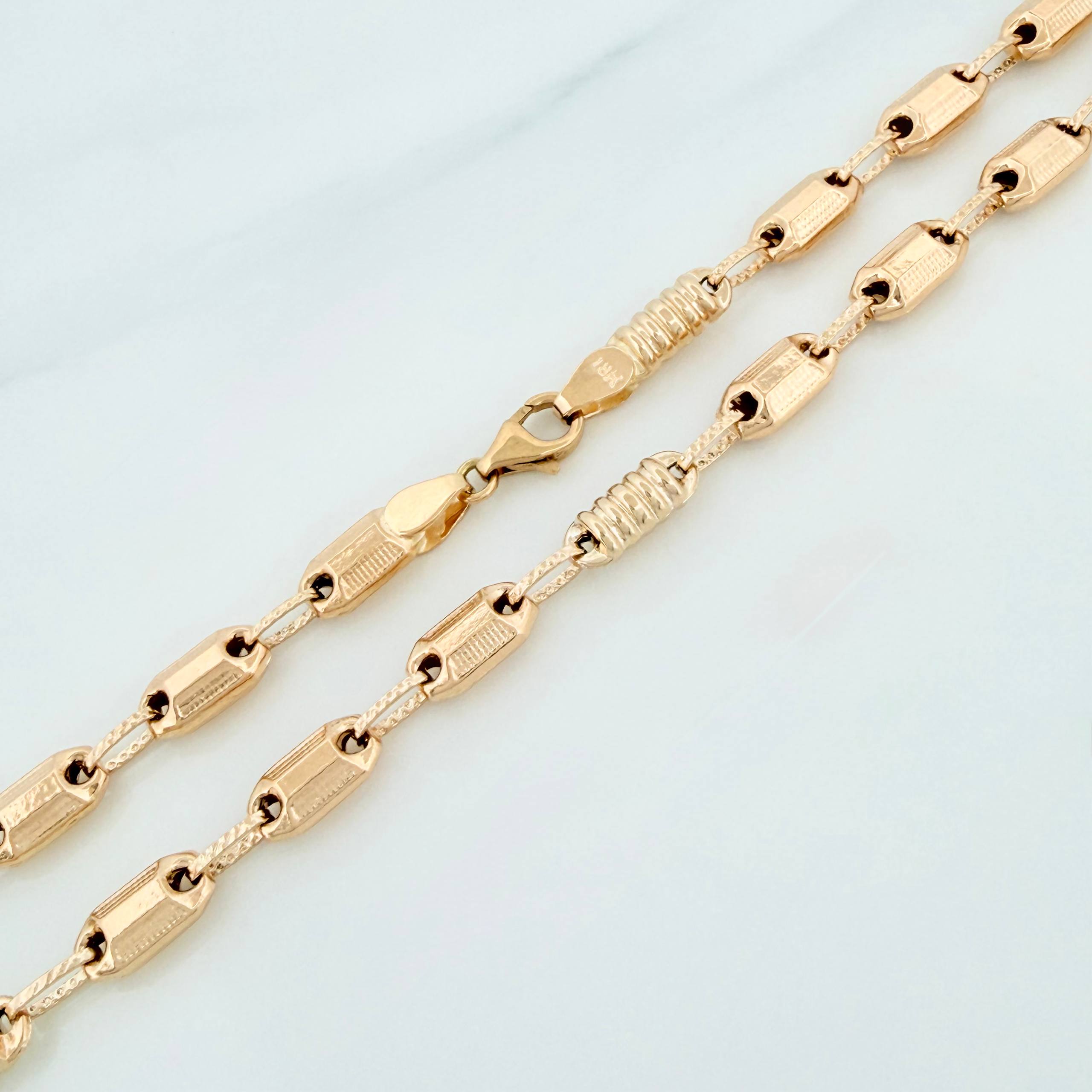 Cadena Rustica burbuja tornillo 13.5g / 23 3/4 in / 4.6mm Oro Amarillo 18K