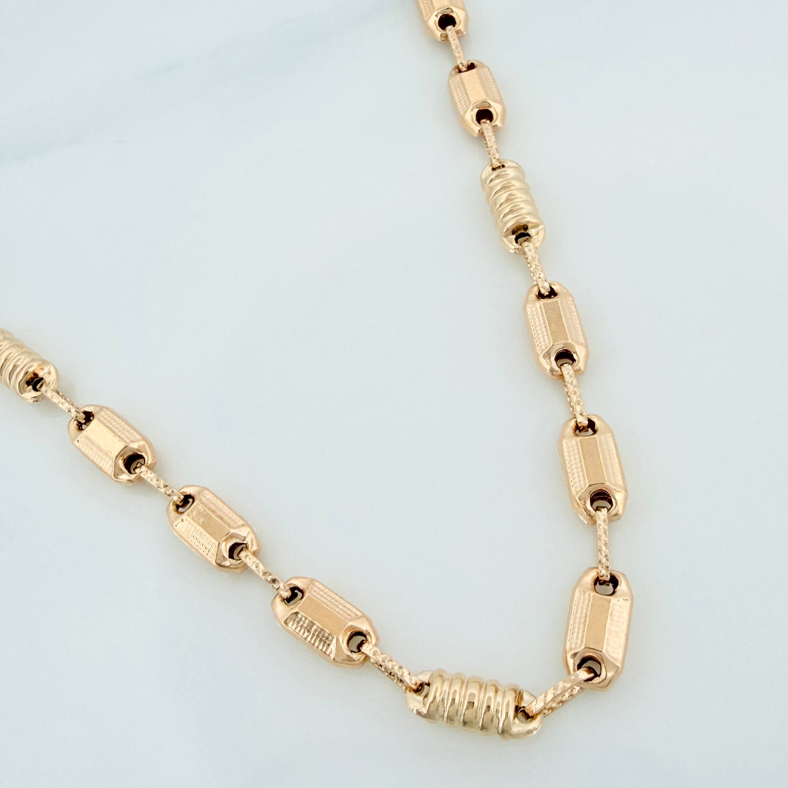 Cadena Rustica burbuja tornillo 13.5g / 23 3/4 in / 4.6mm Oro Amarillo 18K