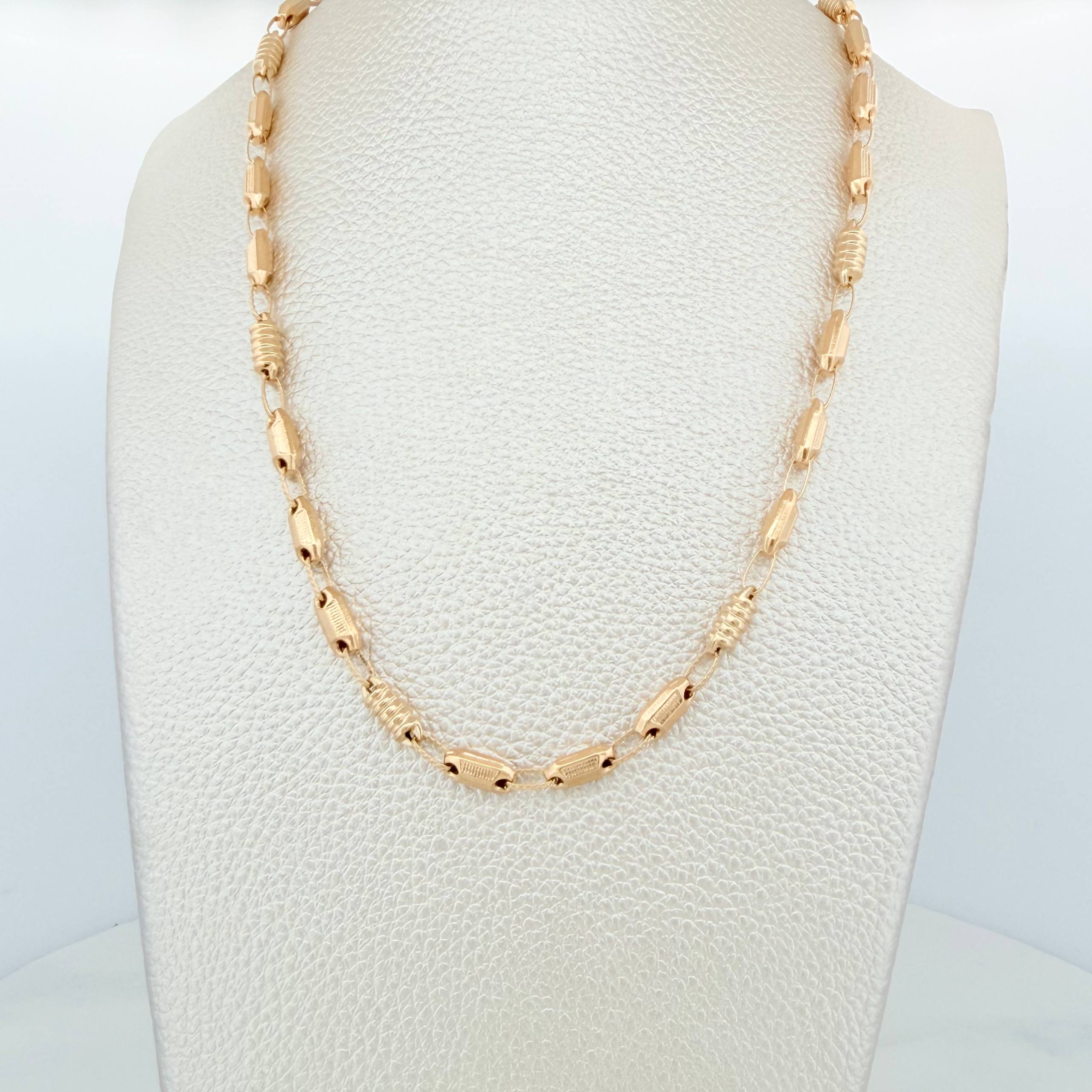 Cadena Rustica burbuja tornillo 13.5g / 23 3/4 in / 4.6mm Oro Amarillo 18K