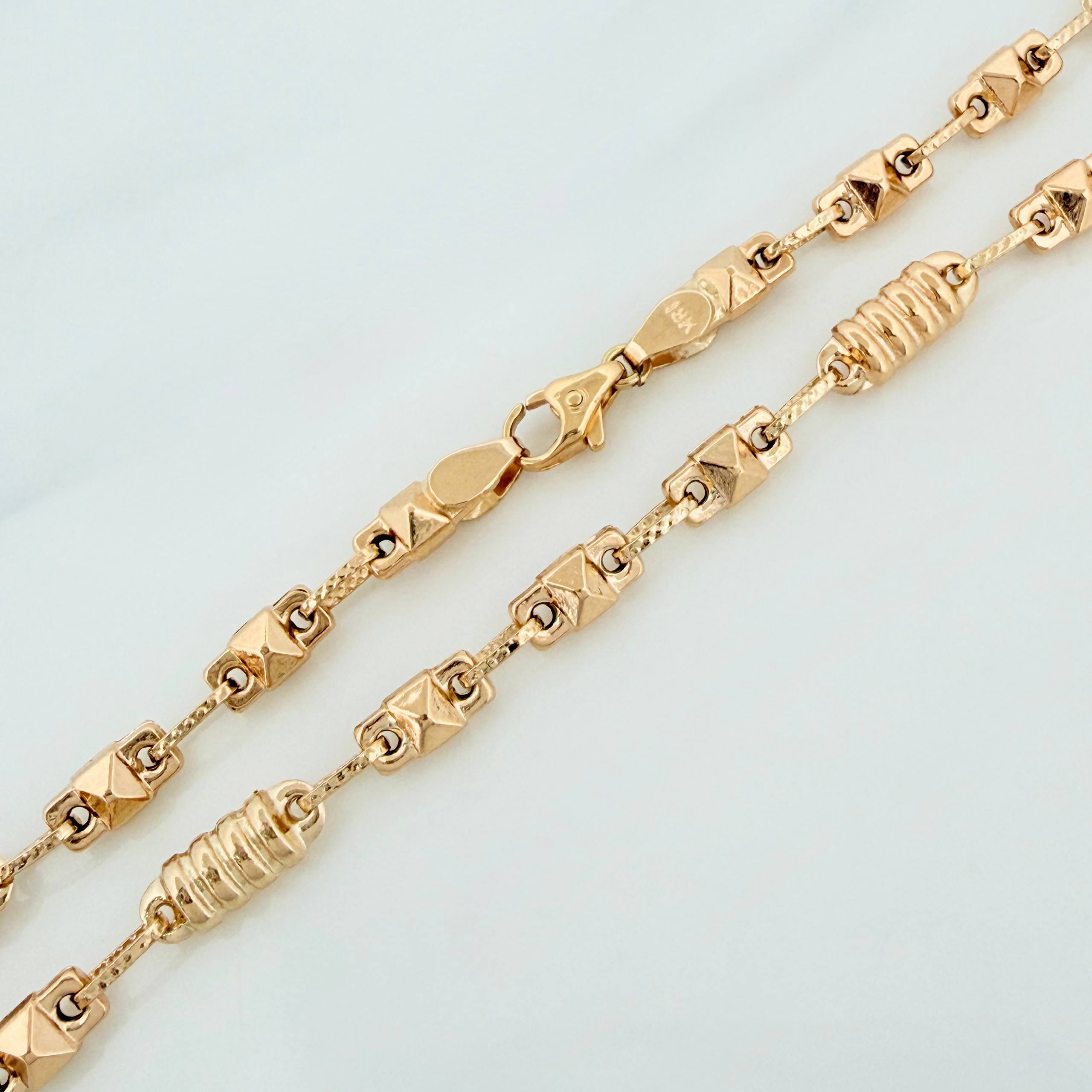 Cadena Rustica rombo tornillo 13.6g / 24 1/4 in / 4.7mm Oro Amarillo 18K