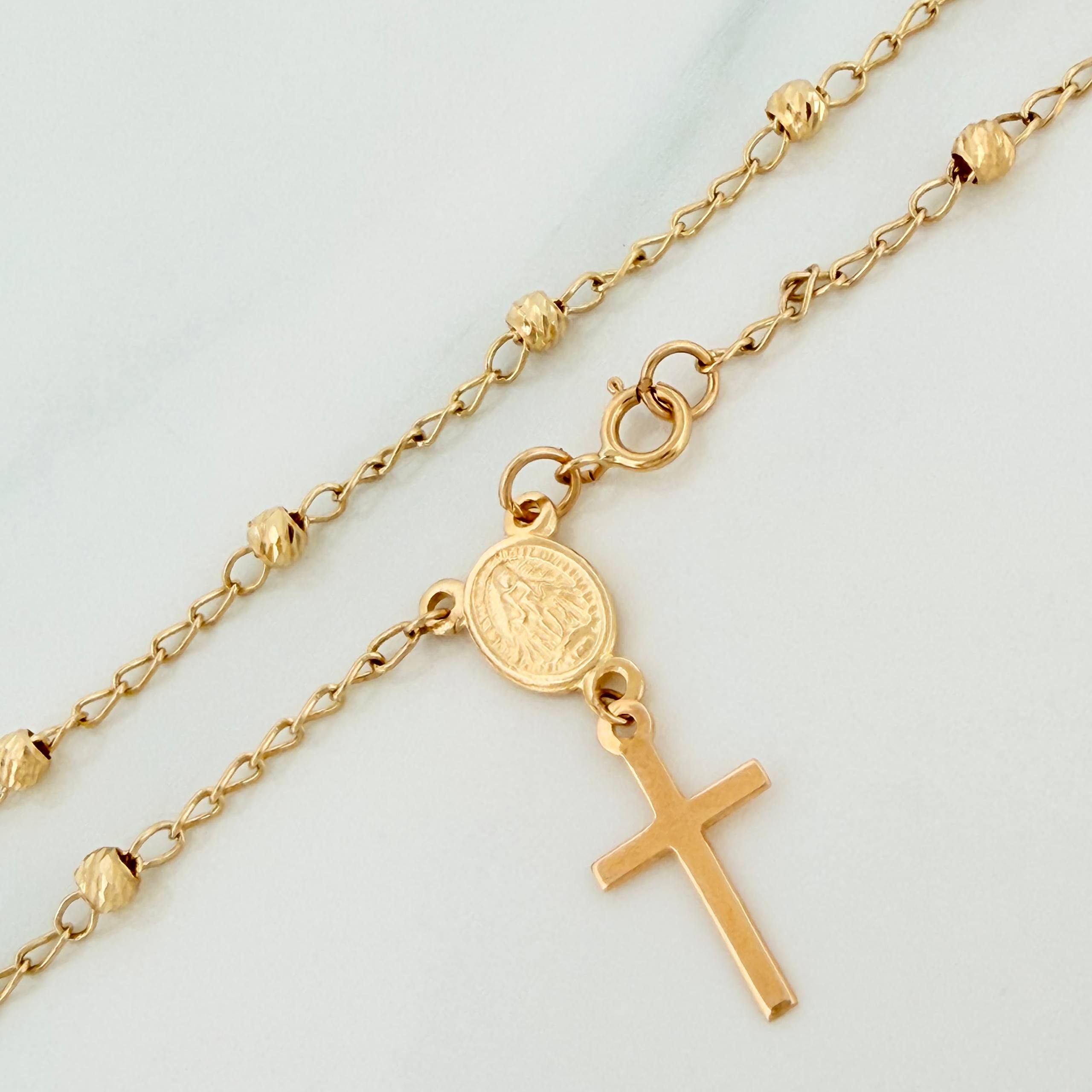 Pulso Denario virgen milagrosa 2.3g / 7 3/4 in / 3mm Tres Oros 18K