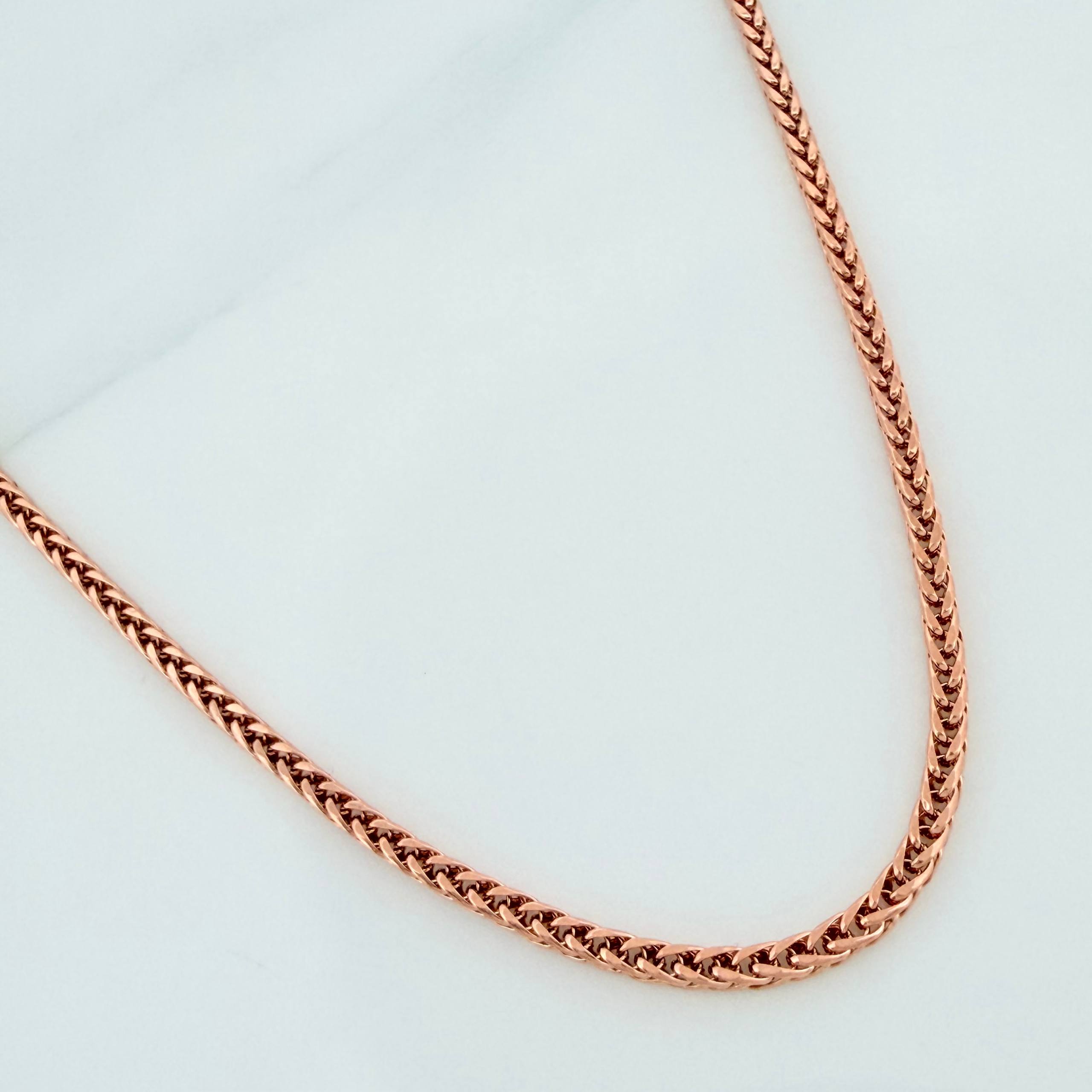Cadena Franco 5.7g / 23 1/2 in / 2mm Oro Rosa 18K