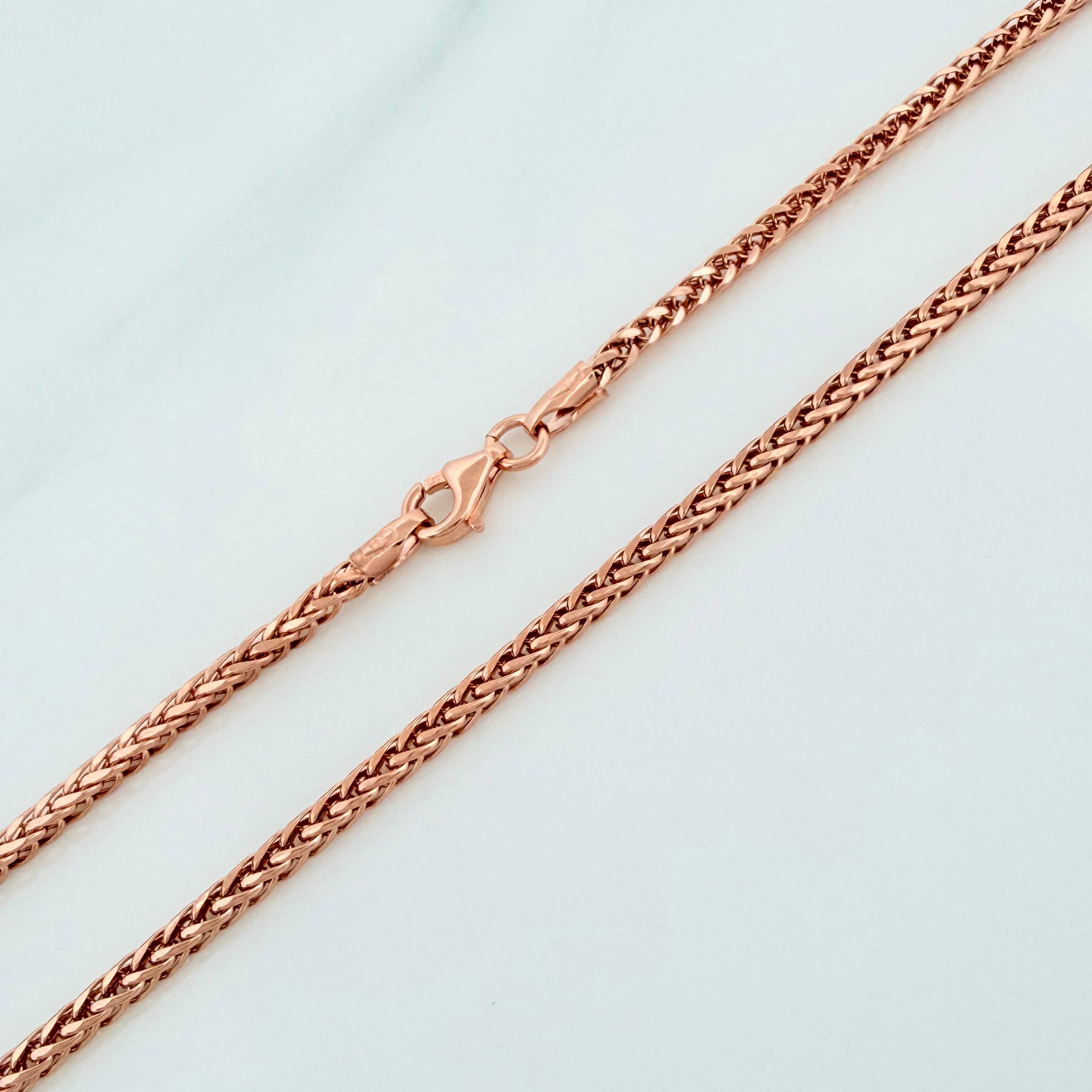 Cadena Franco 5.7g / 23 1/2 in / 2.3mm Oro Rosa 18K