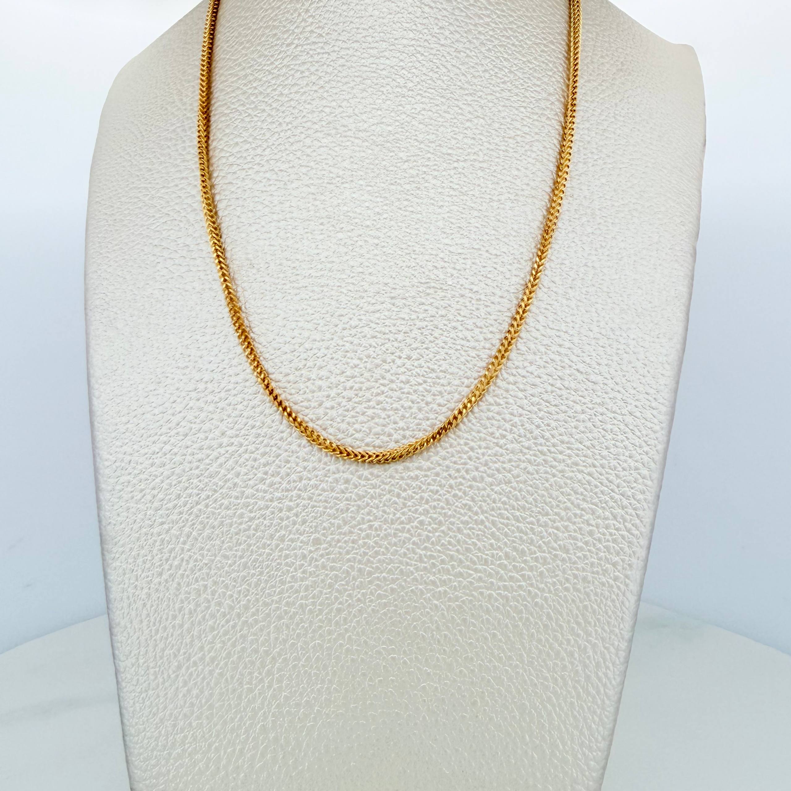 Cadena Franco 9.65g / 23 1/2 in / 1.1mm Oro Amarillo 18K